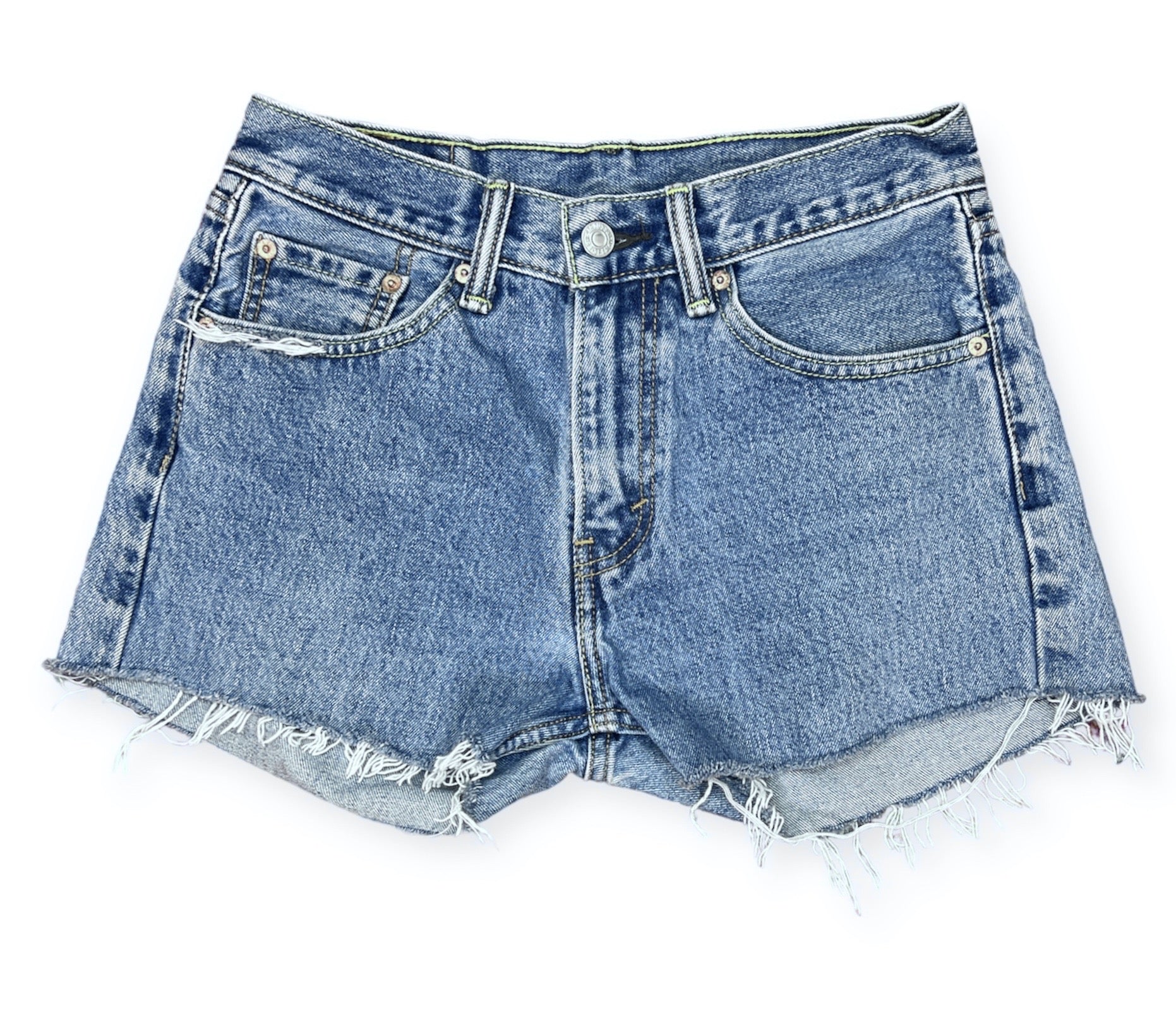 505 Mid Rise Cut Off Distressed Levi Shorts Size 29