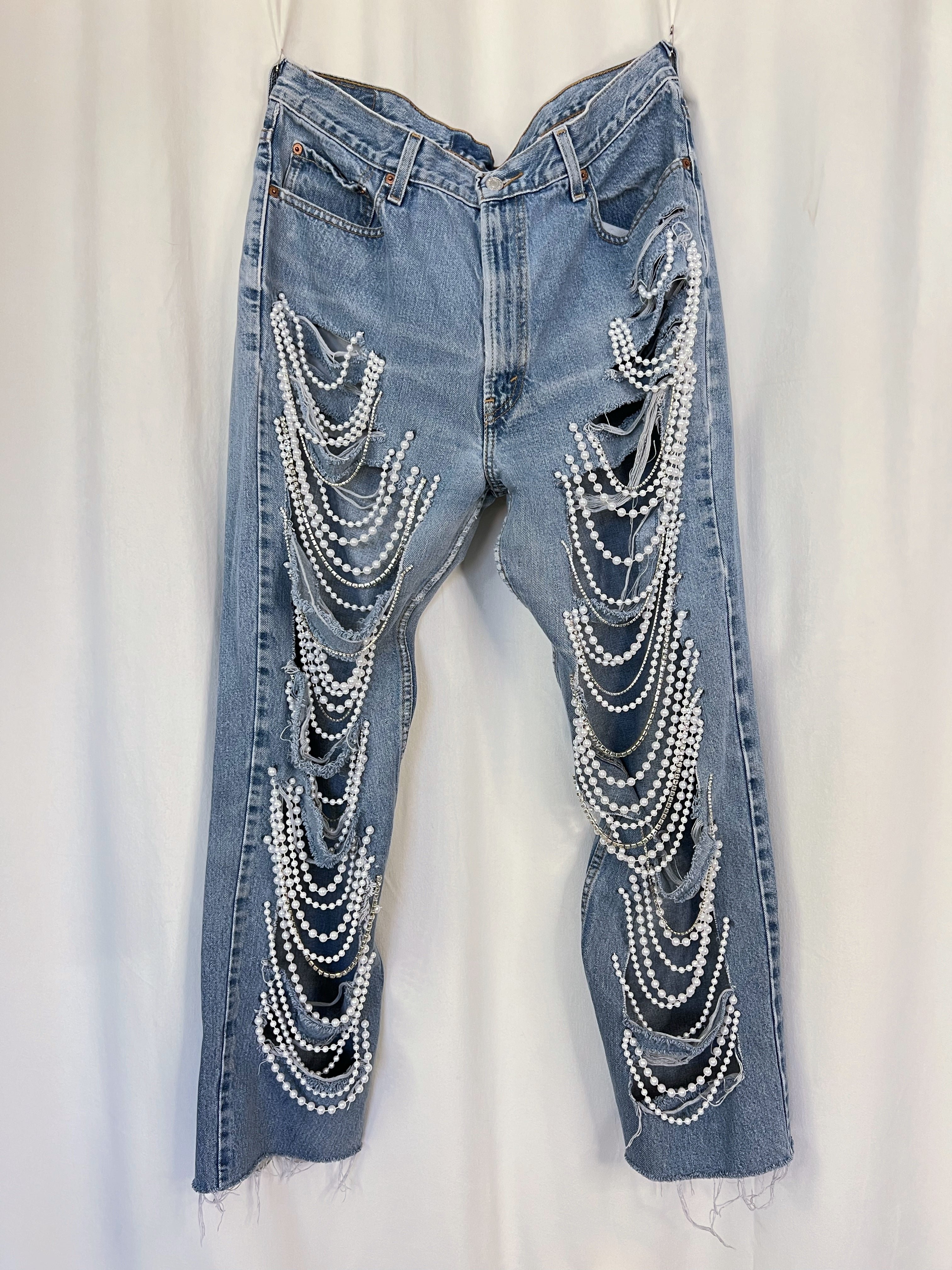 Draped In Pearls Jeans