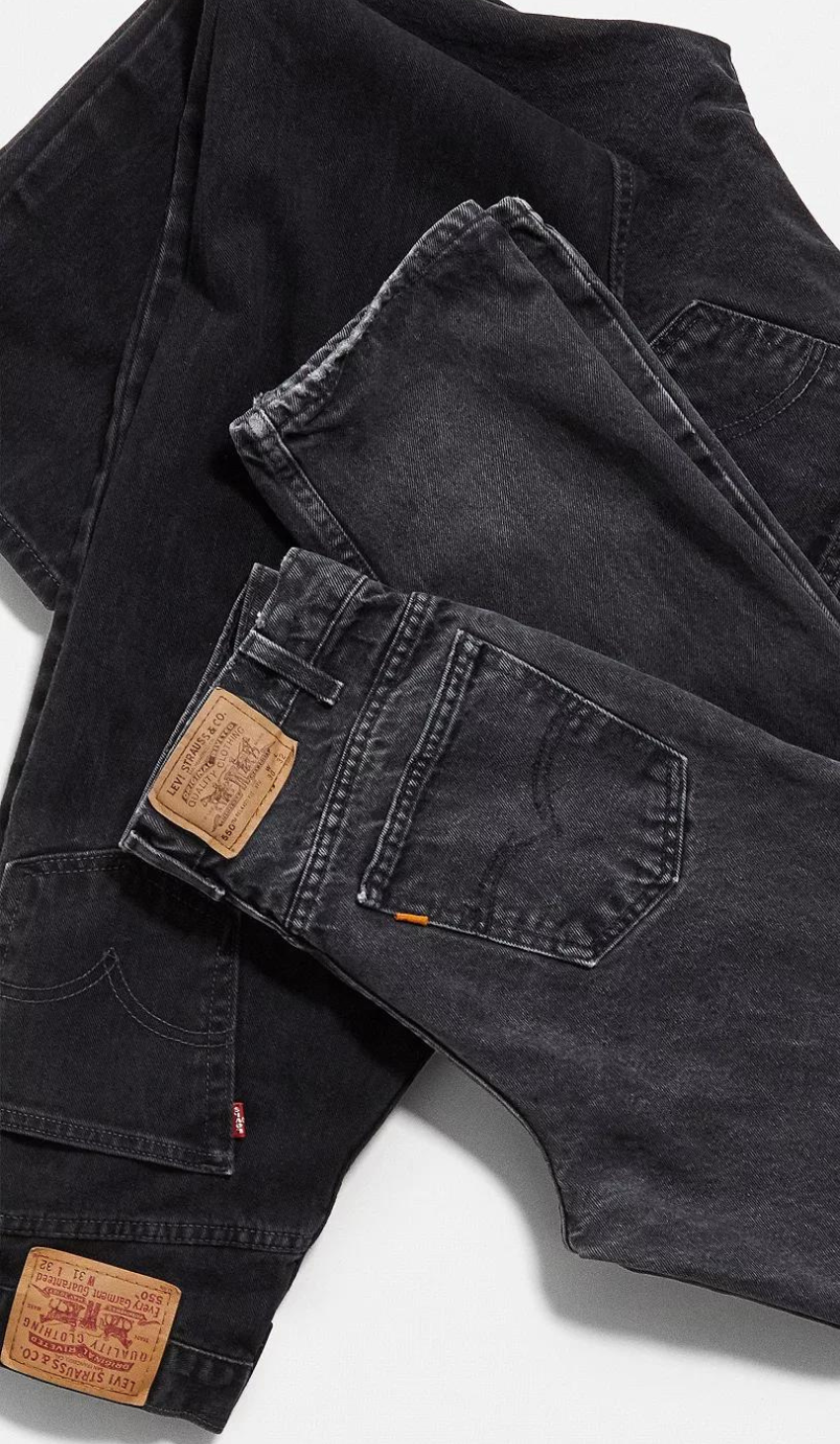 90s Black Vintage High Waisted Tapered Levis Jeans