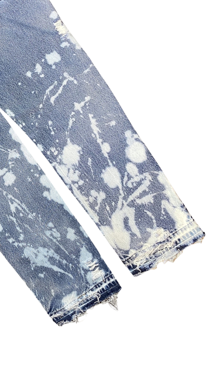 Straight Leg Bleached Distressed Jeans