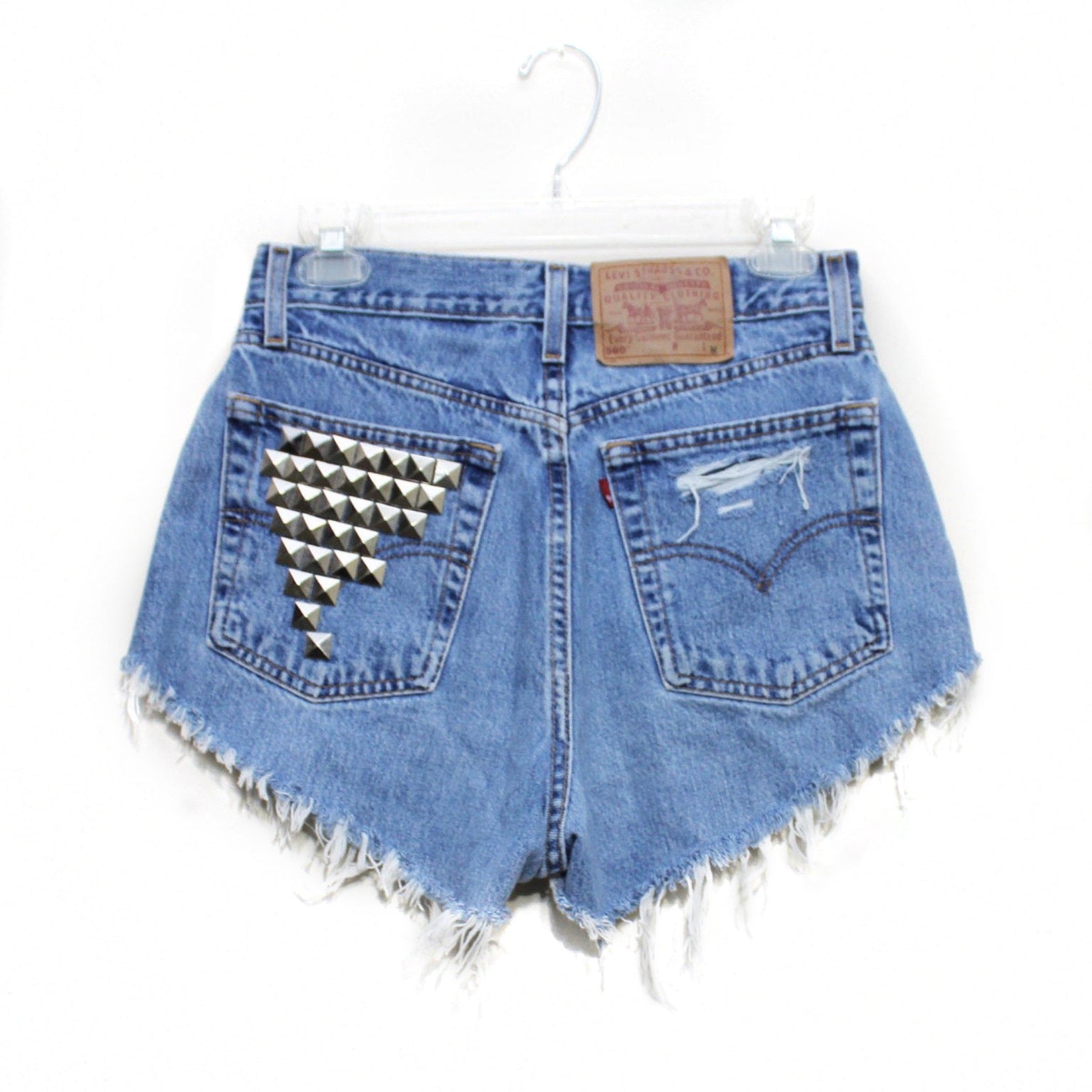 Made To Order Destroyed High Waisted Studded Vintage Levi Cut Off Shorts