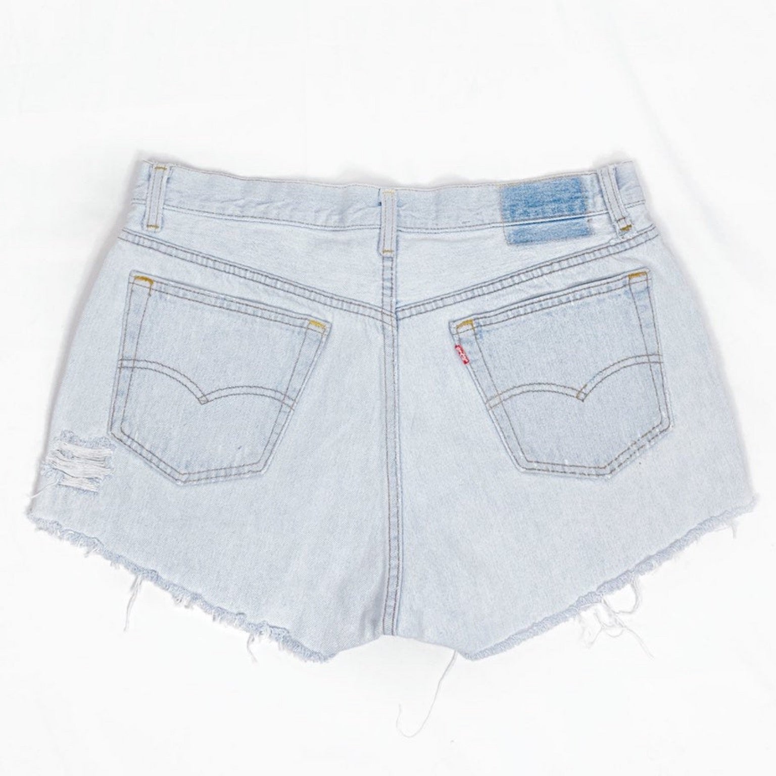Vintage 501 Size 36 Distressed Light Wash High Waisted Levis Shorts