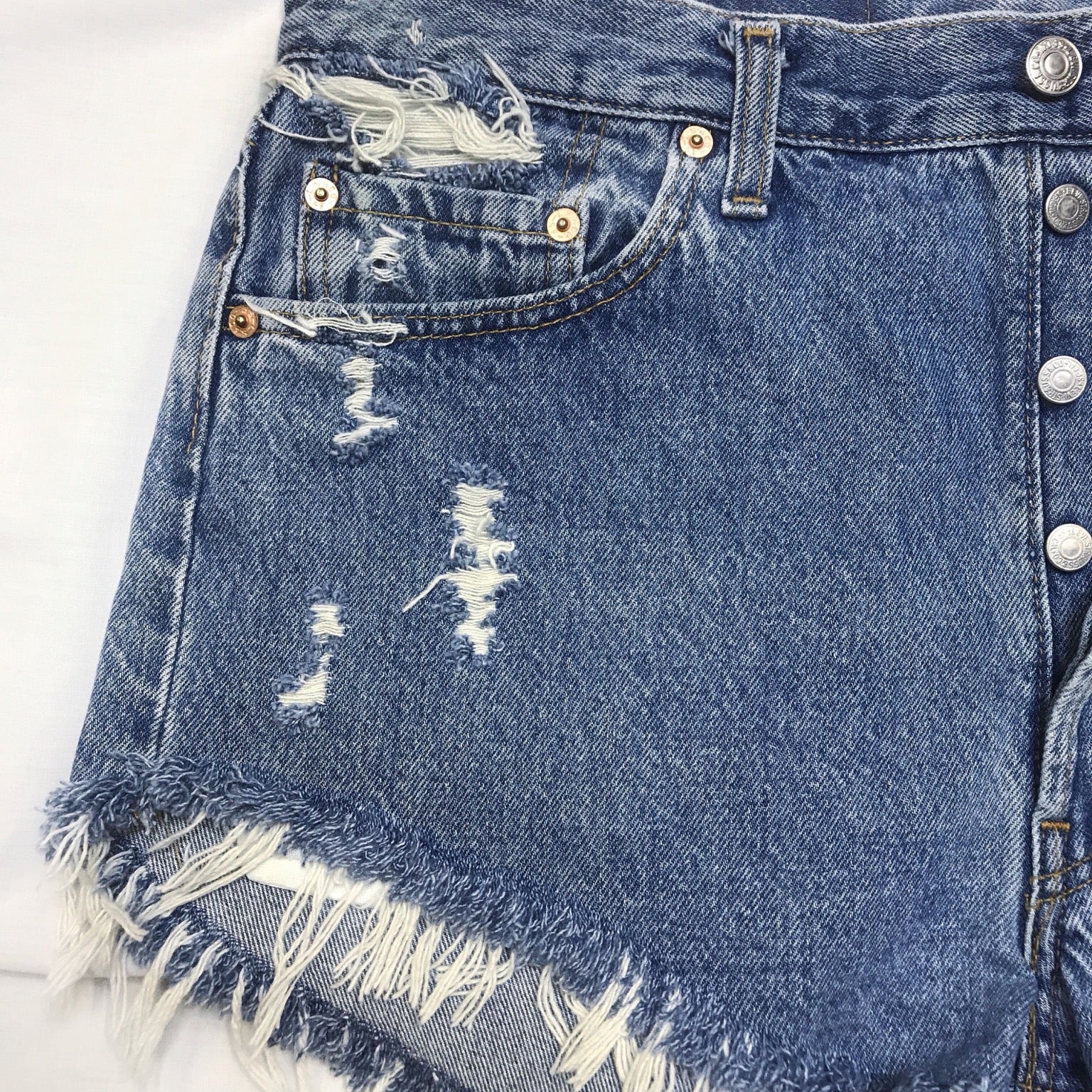 Vintage Distressed High Waisted 501 Levis Size W 36 Waist Measures 34 Inches