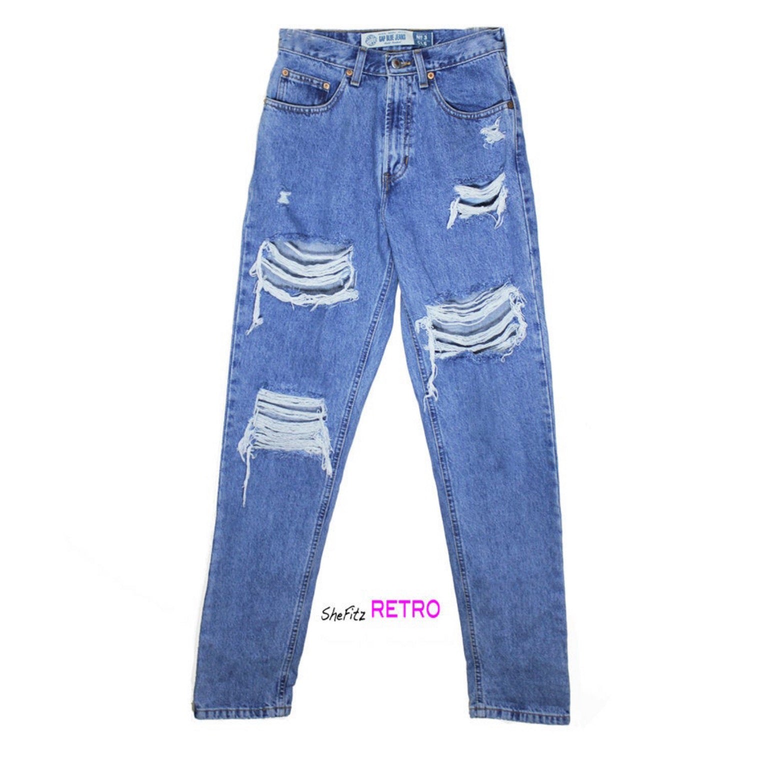Made To Order Distressed High-Rise Boyfriend Jeans