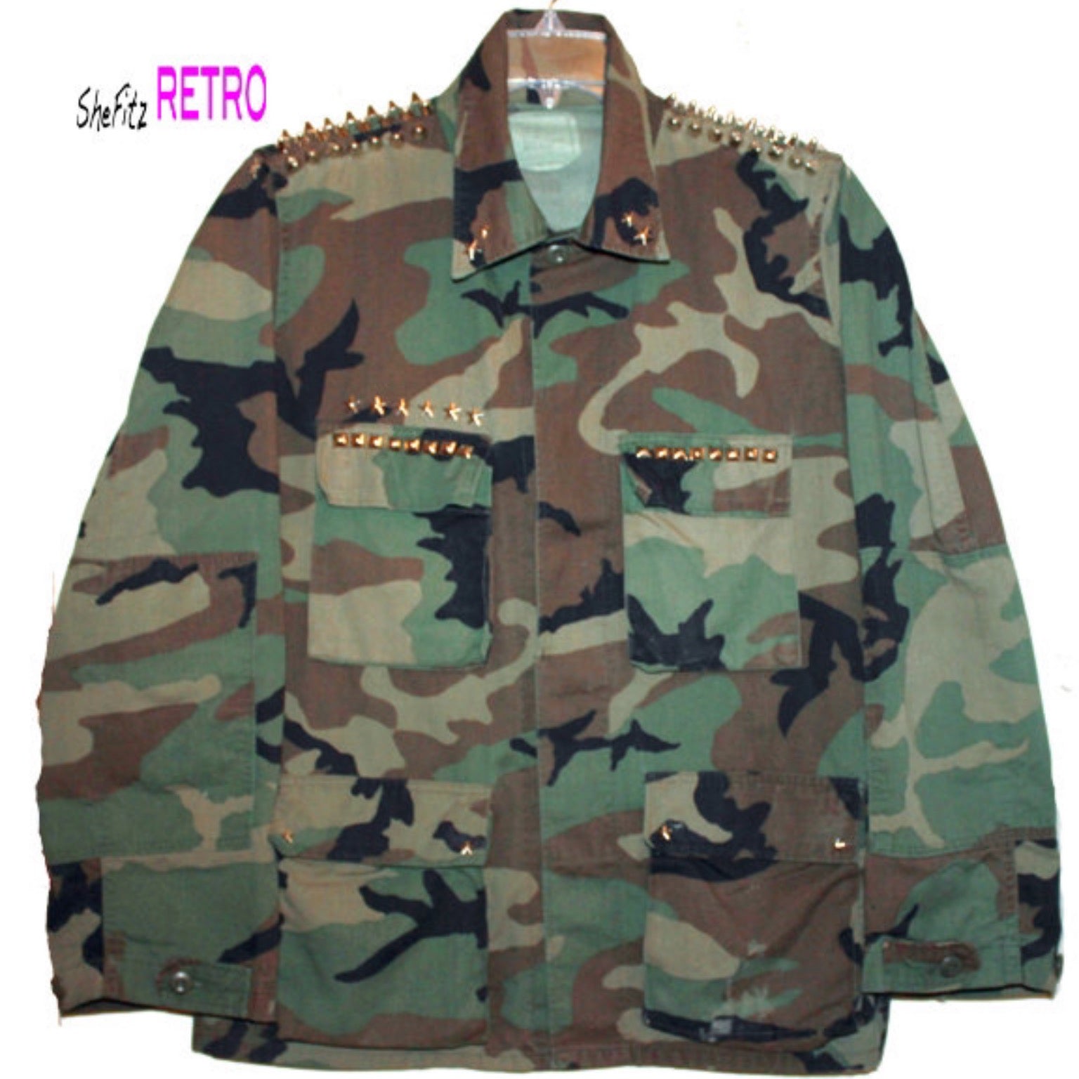 Made To Order Vintage Studded Camo Jacket SheFitz Retro