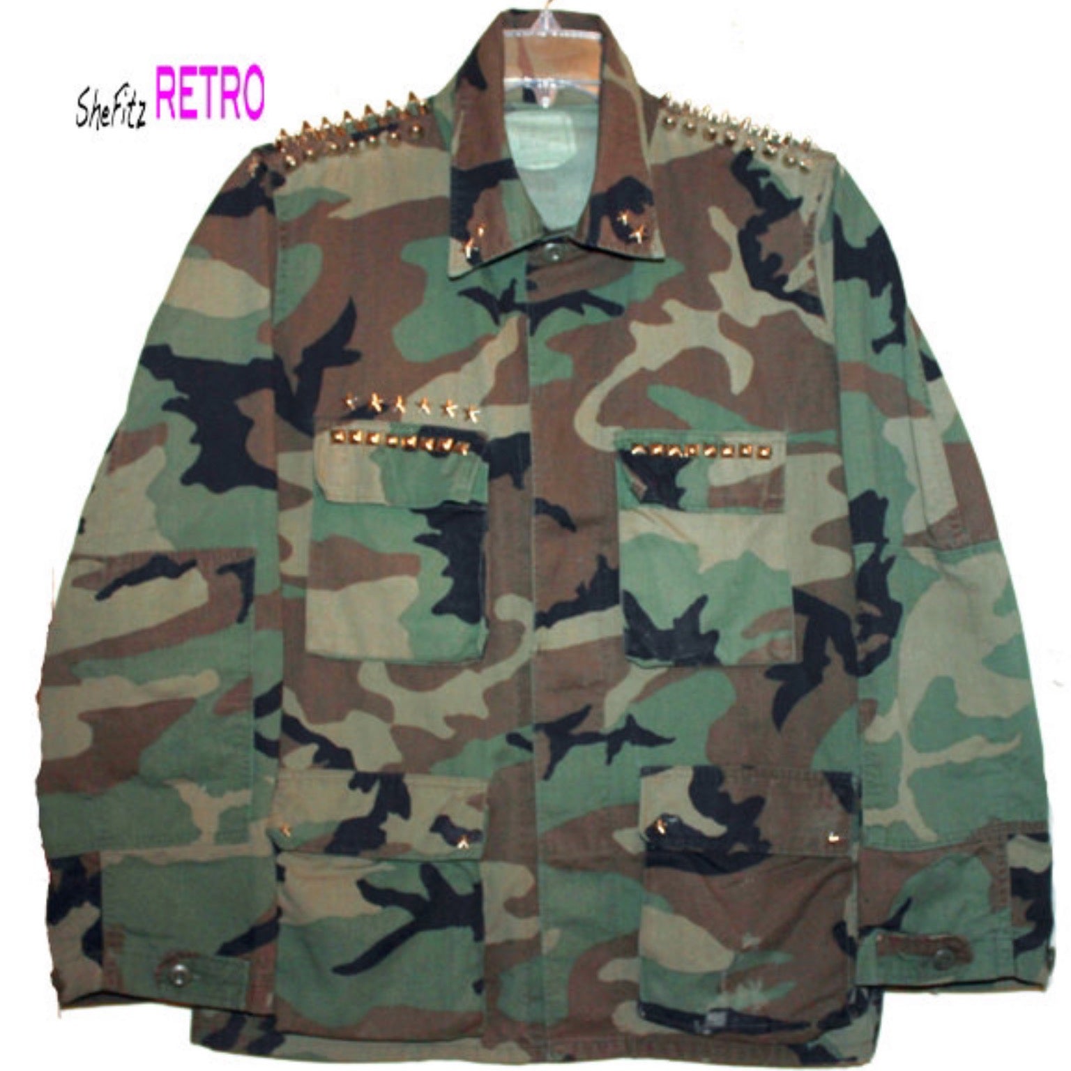 Made To Order Vintage Studded Camo Jacket