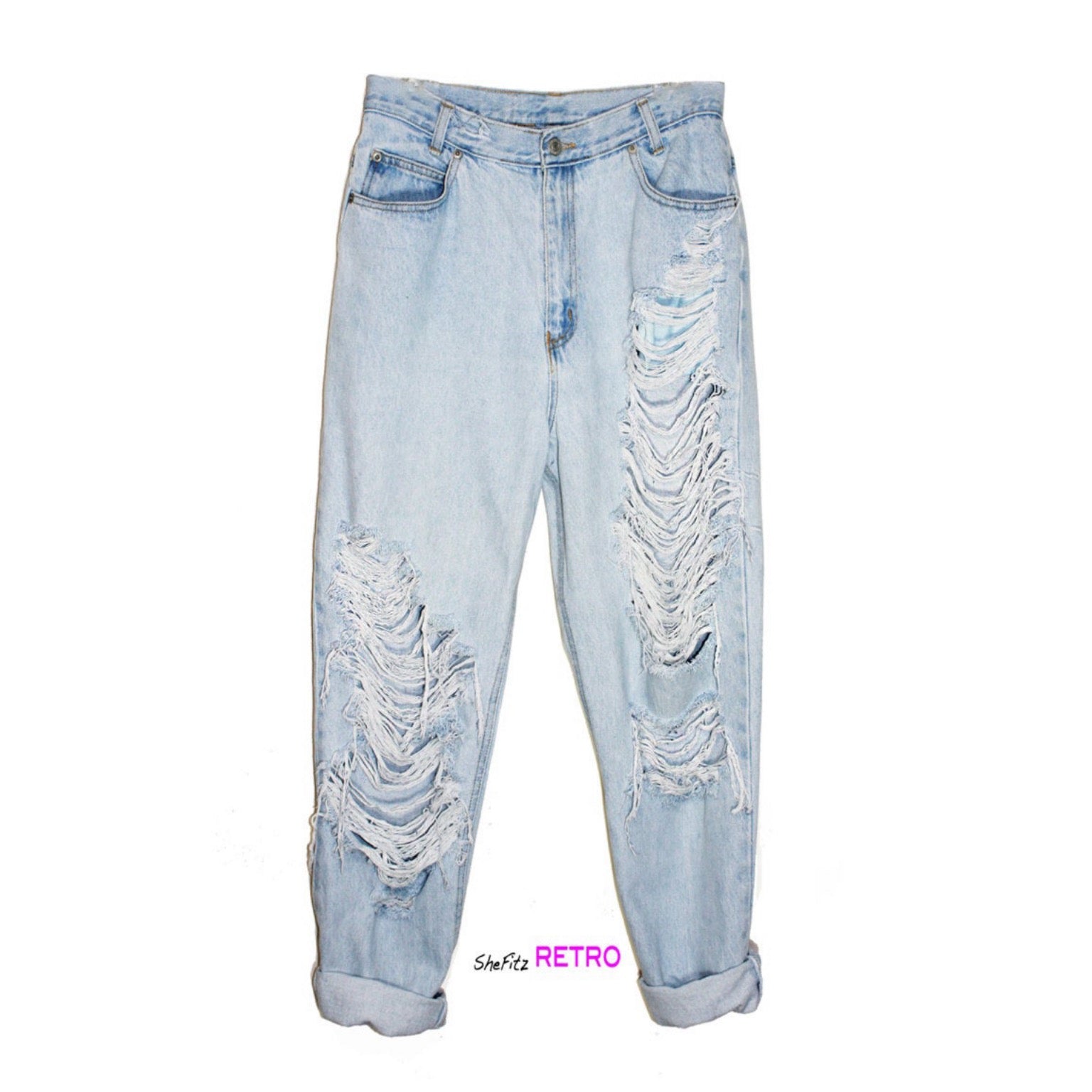 Made To Order Vintage Distressed High Waisted Mom Jeans