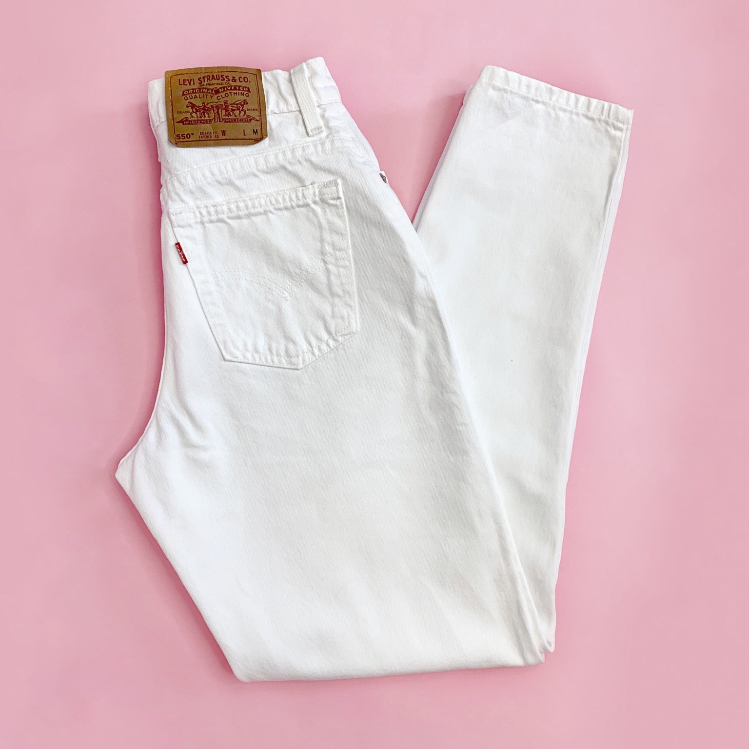 All Sizes White Vintage High Waisted Tapered Levis Jeans