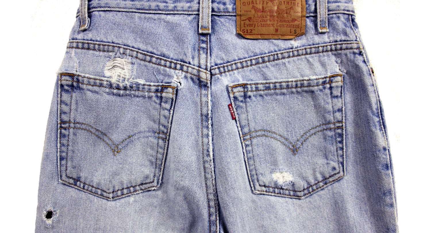 Made To Order Vintage High Waisted Distressed Levis Cut Off Ankle Hem Jeans