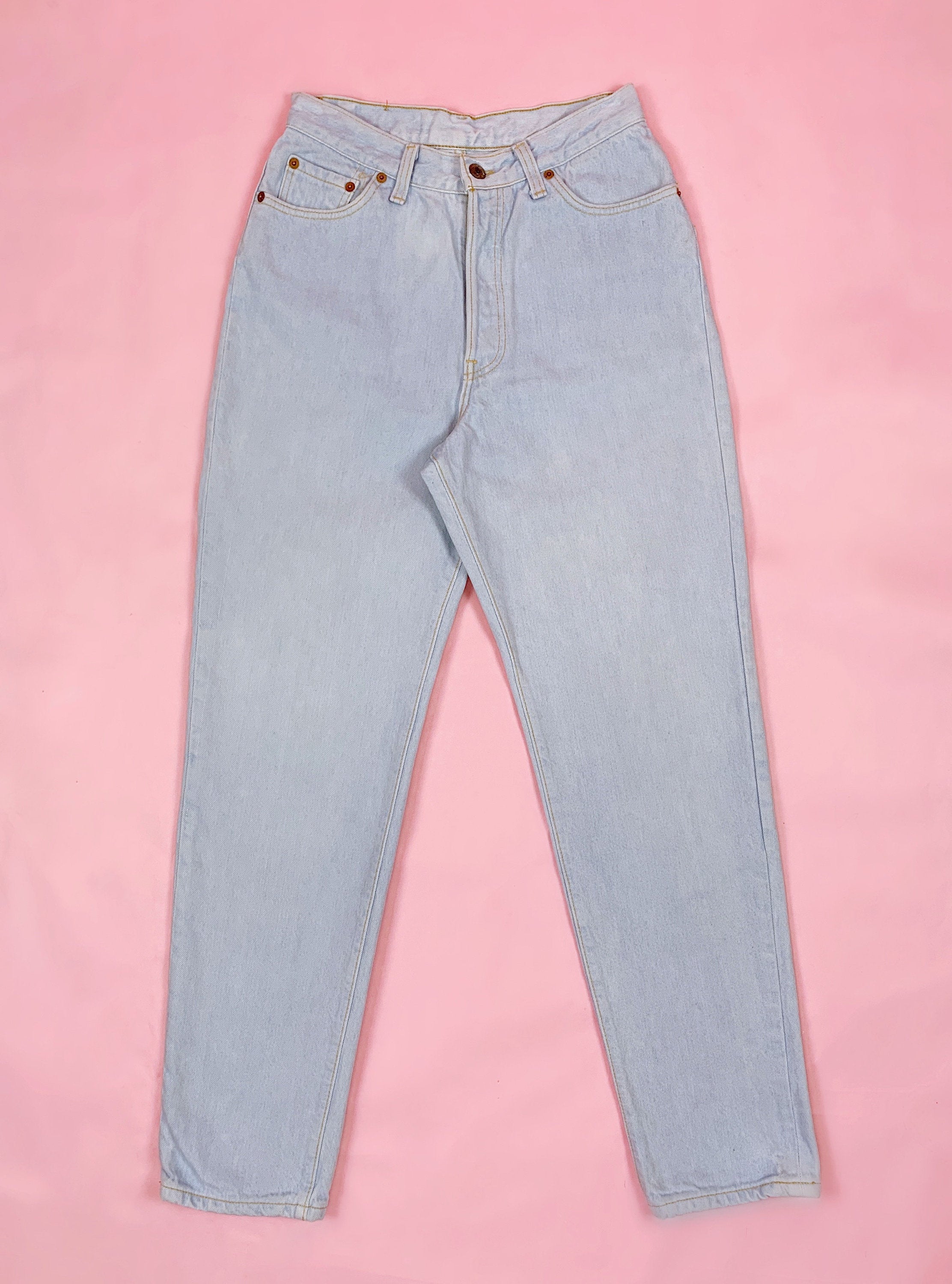 Rare Very Light Wash Vintage Tapered Leg 501 Levis Size 11 Waist 27