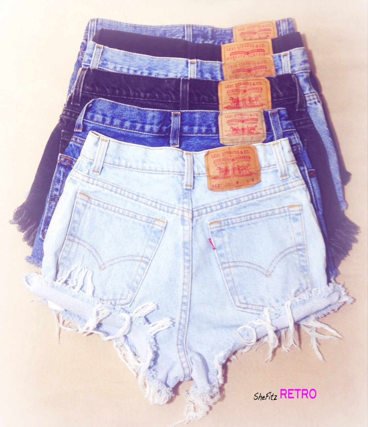 Made To Order Reworked High Waisted Vintage Cut Off Levis Shorts