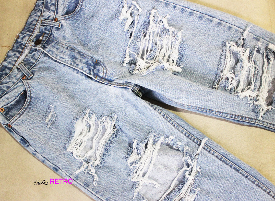 Made To Order Vintage Trashed High Waisted Boyfriend Jeans