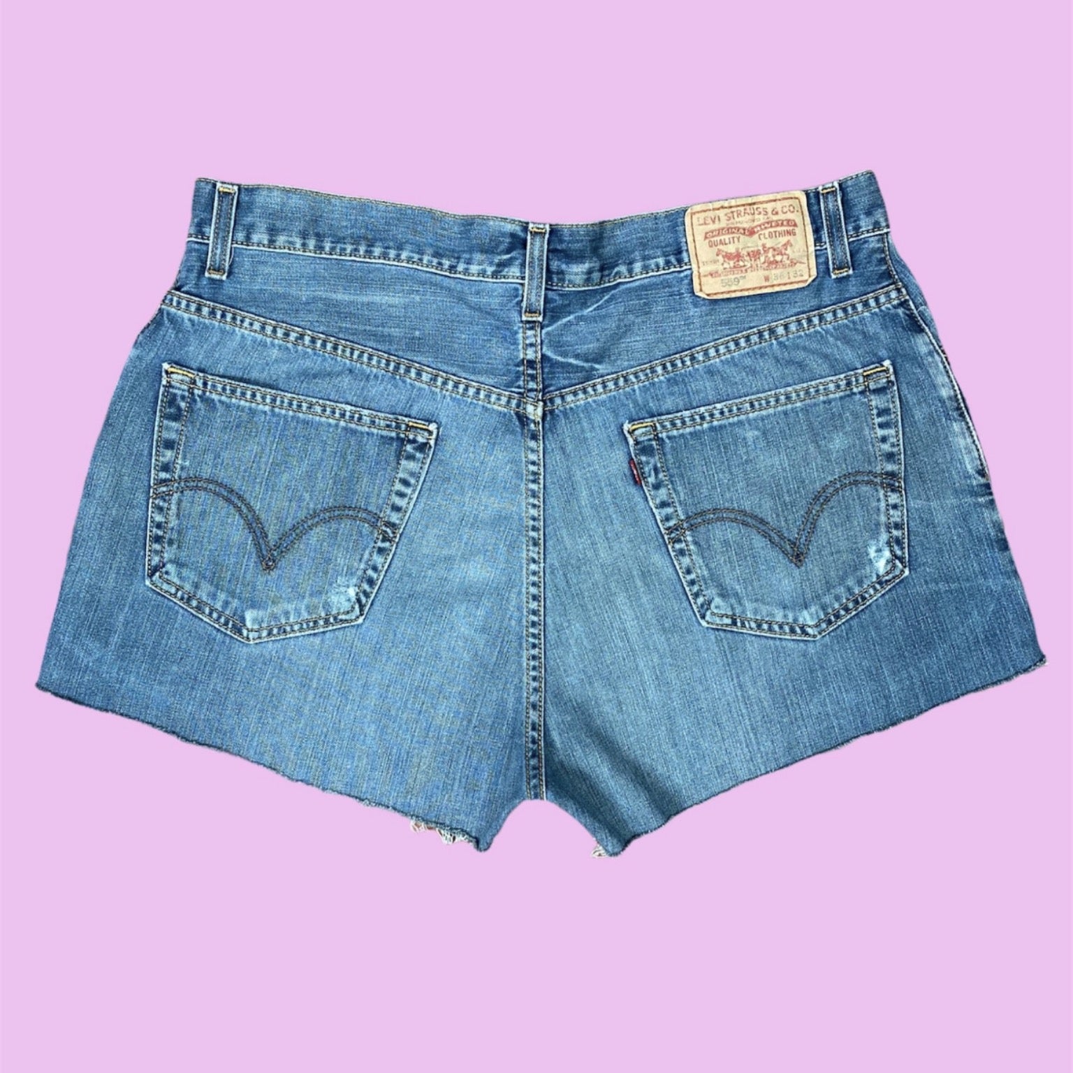 Vintage Straight Cut Off Levi Shorts Size 36