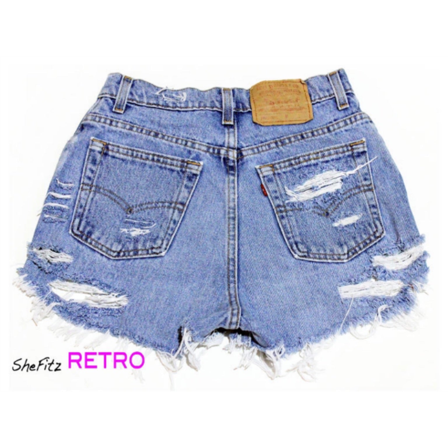 Made To Order Trashed Vintage High Waisted Cut Off Shorts