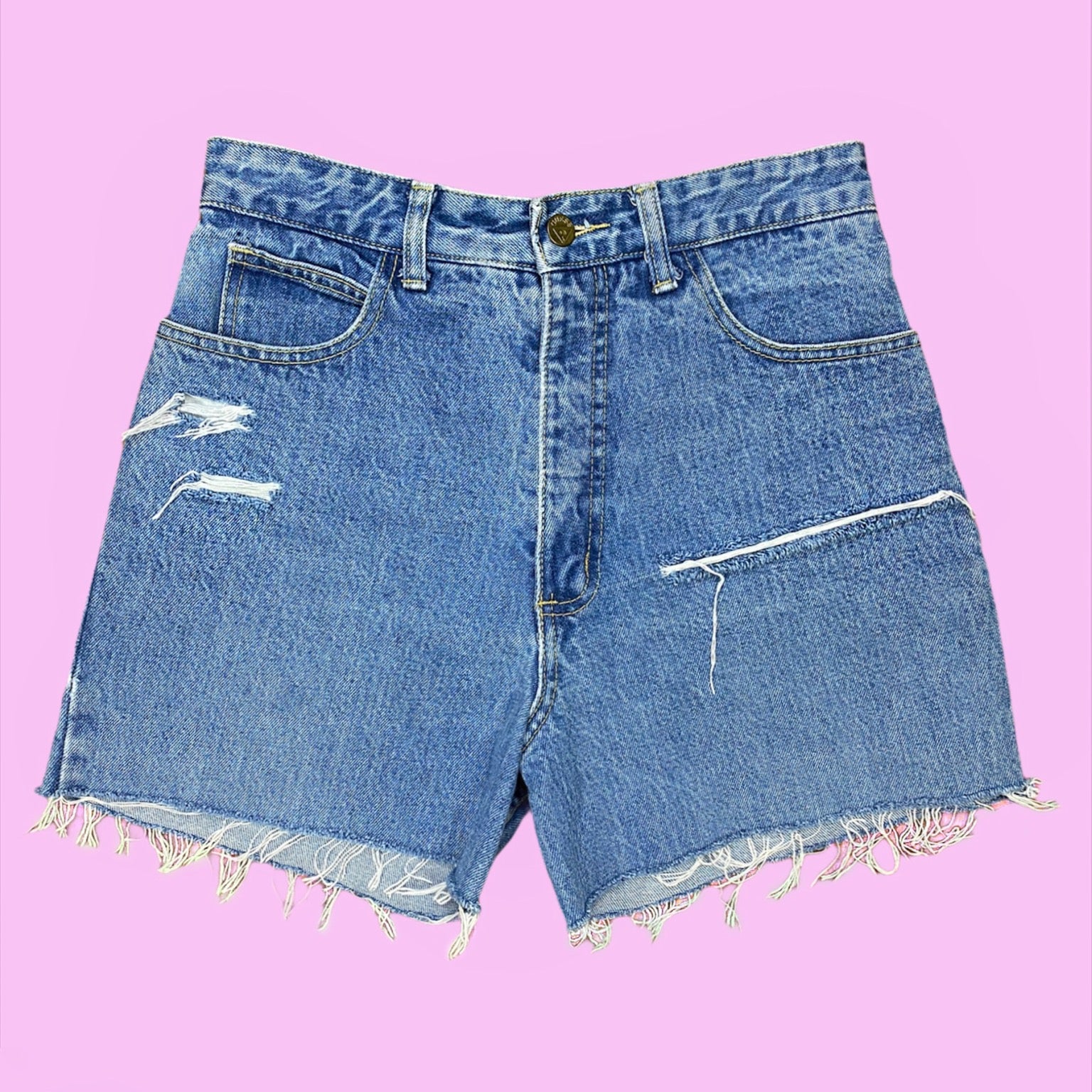 Vintage Guess Blue Cut Off Shorts Size 31